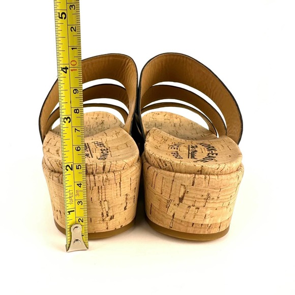 Kork-Ease Menzie Banded Wedge Cork Slide Sandals Black Leather NWOB Size 10M - Picture 11 of 12